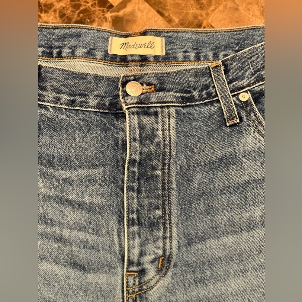 Madewell Low Slung Straight Leg Jeans Palmina Wash 33 - Picture 7 of 10